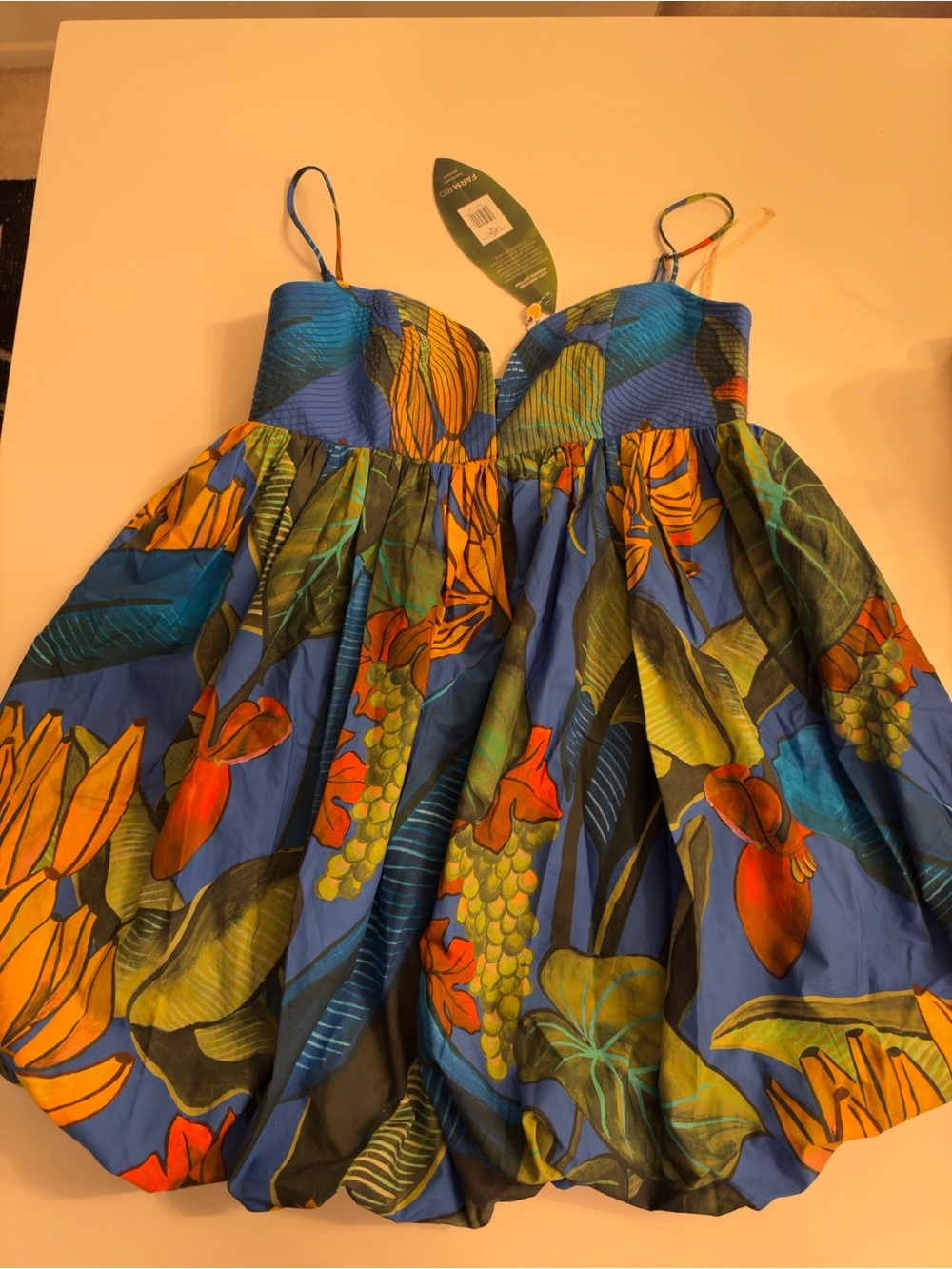 FARM Rio Blue Banana Sleeveless Mini Dress with Green and Yellow Accents - Picture 9 of 11